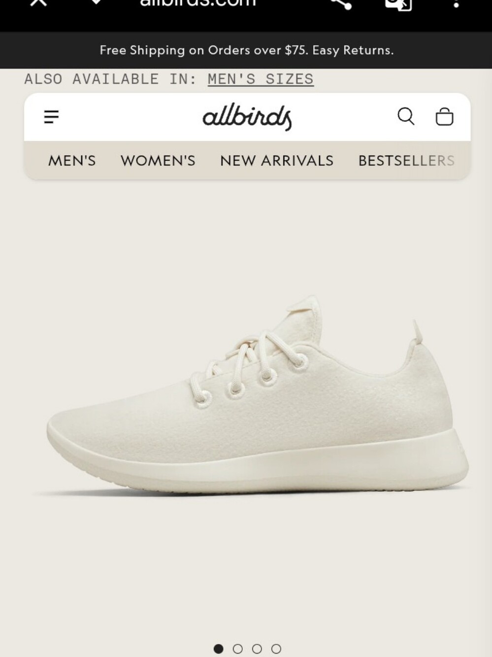 allbirds Women's Natural White Wool Runner Sneaker Sz 8 Very Lightly Used